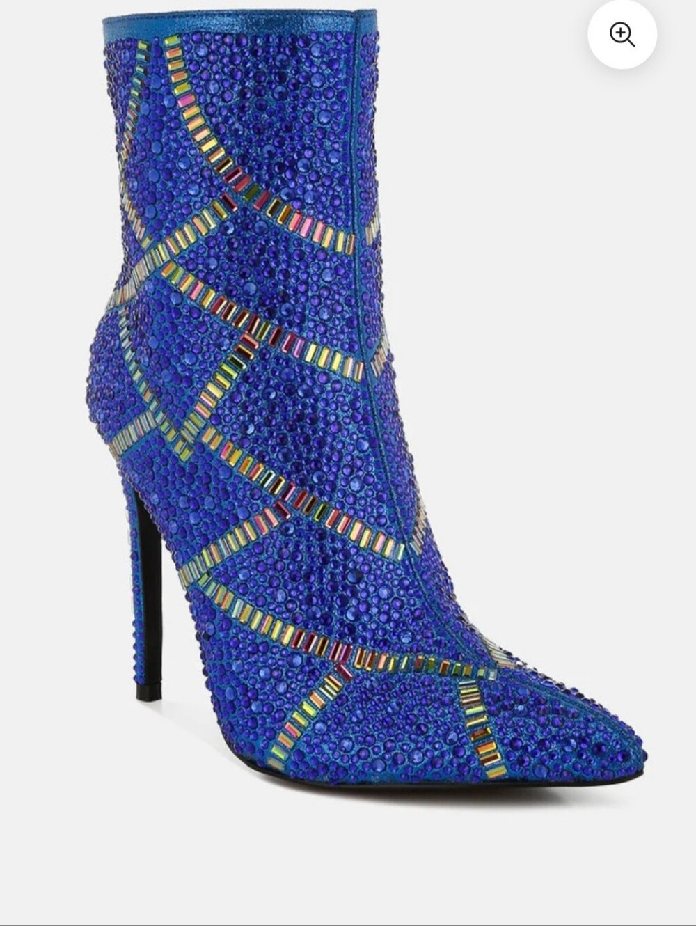 Rag & Co Blue High Roller Rhinestone Embellished Stiletto boots